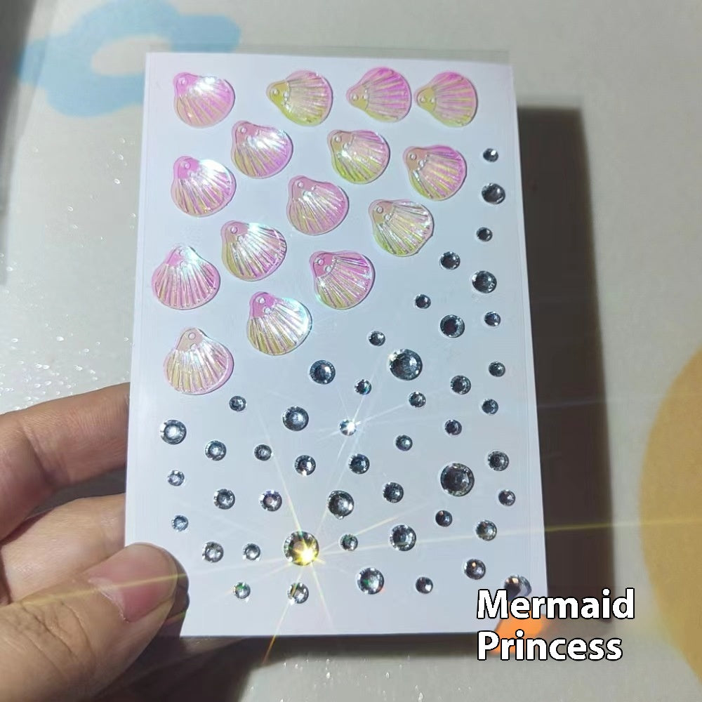 Pearl and Crystal Nail Art Stickers Set for DIY Manicure and Decor