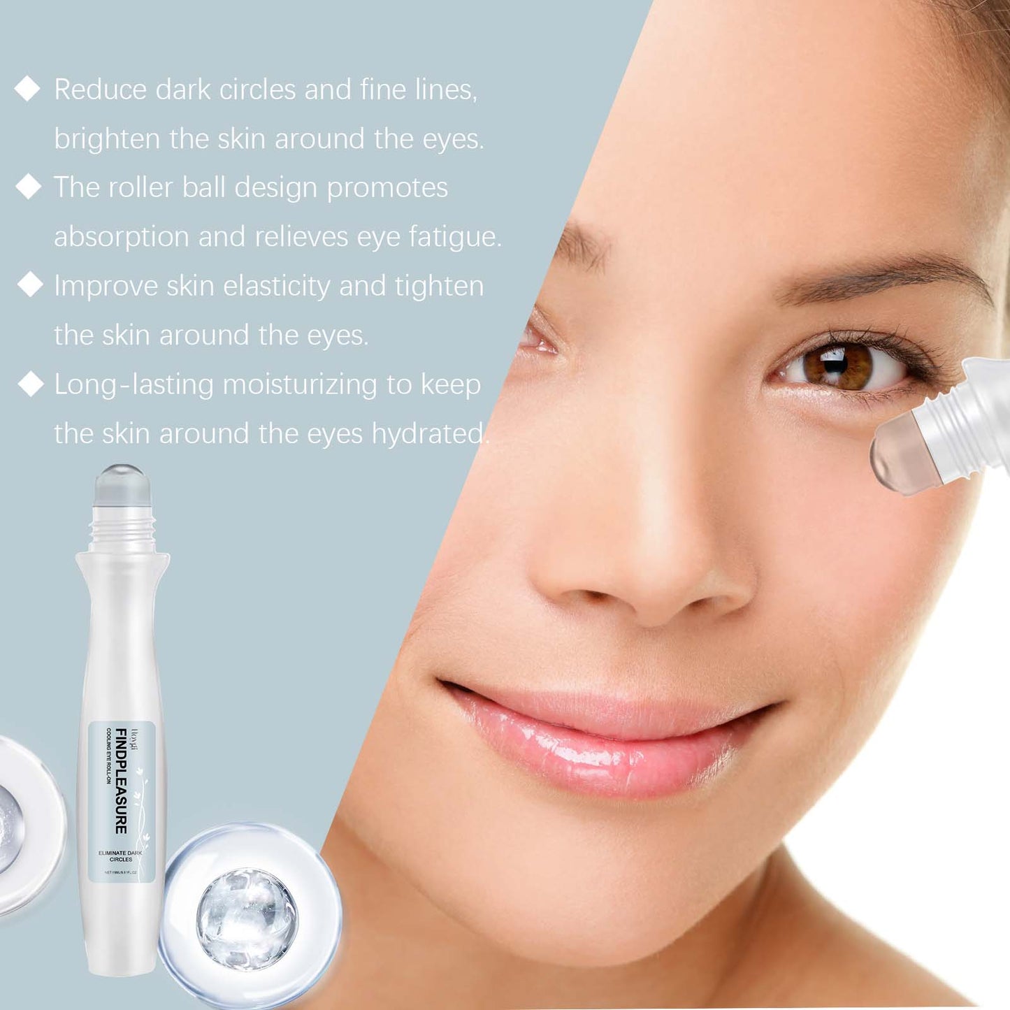Niacinamide Roll-On Eye Cream - Brightening & Anti-Aging Serum, 15ml