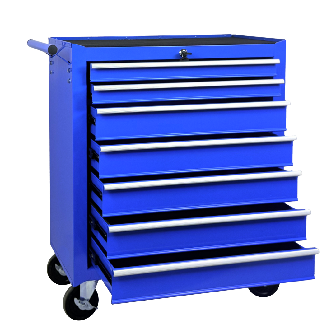 Steel Rolling Tool Chest with 7 Drawers & Wheels - Garage Storage Cabinet
