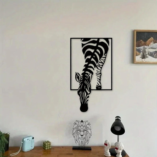 Modern Zebra Wall Art - Black and White Animal Print Decor