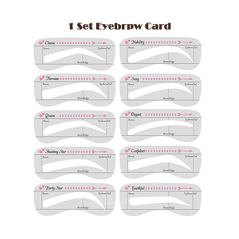 One Step Eyebrow Shaping Kit with Stencils & Brow Gel - Multiple Colors