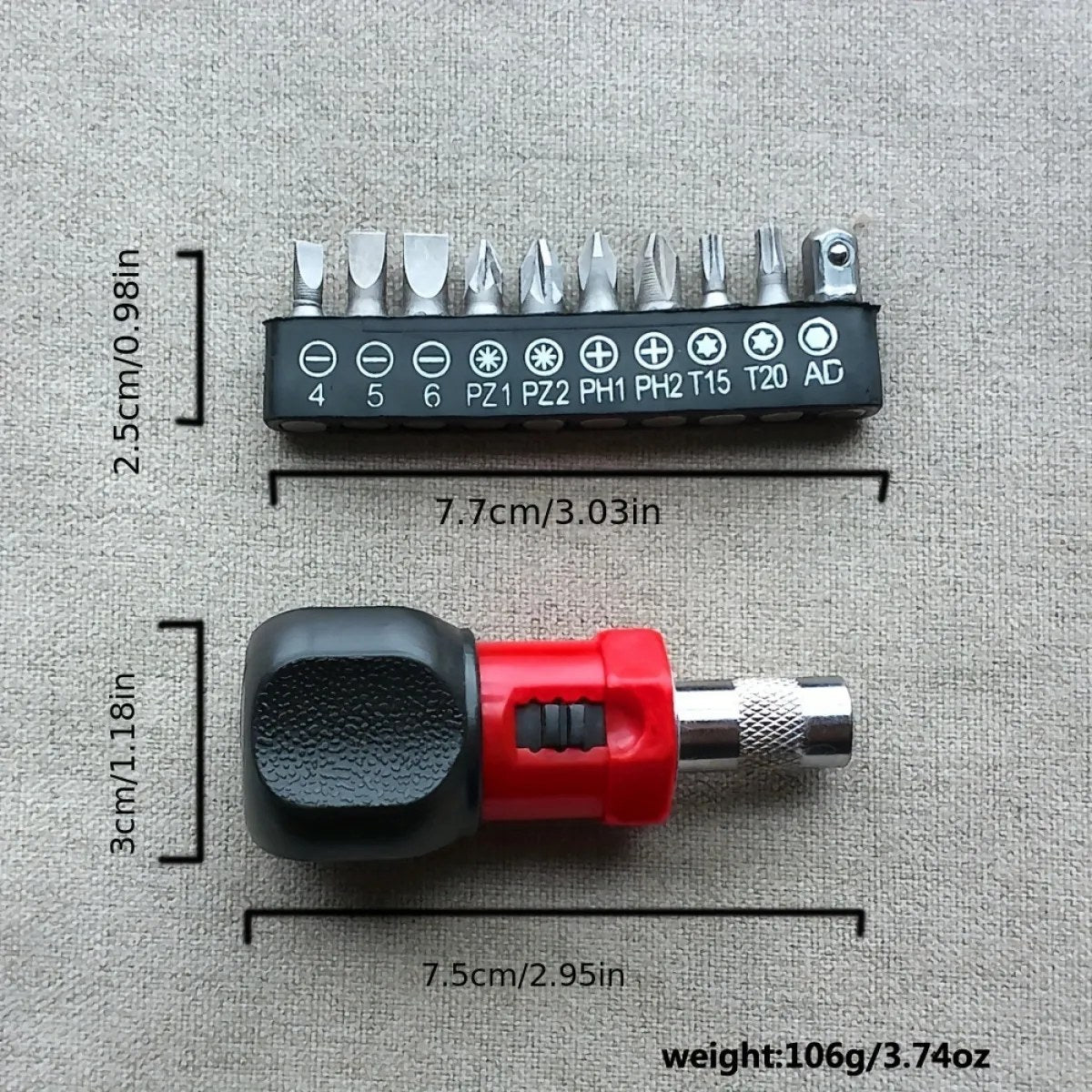 Mini Multifunctional Screwdriver Set with Reversible Steel Connector - Compact Hand Tool Kit