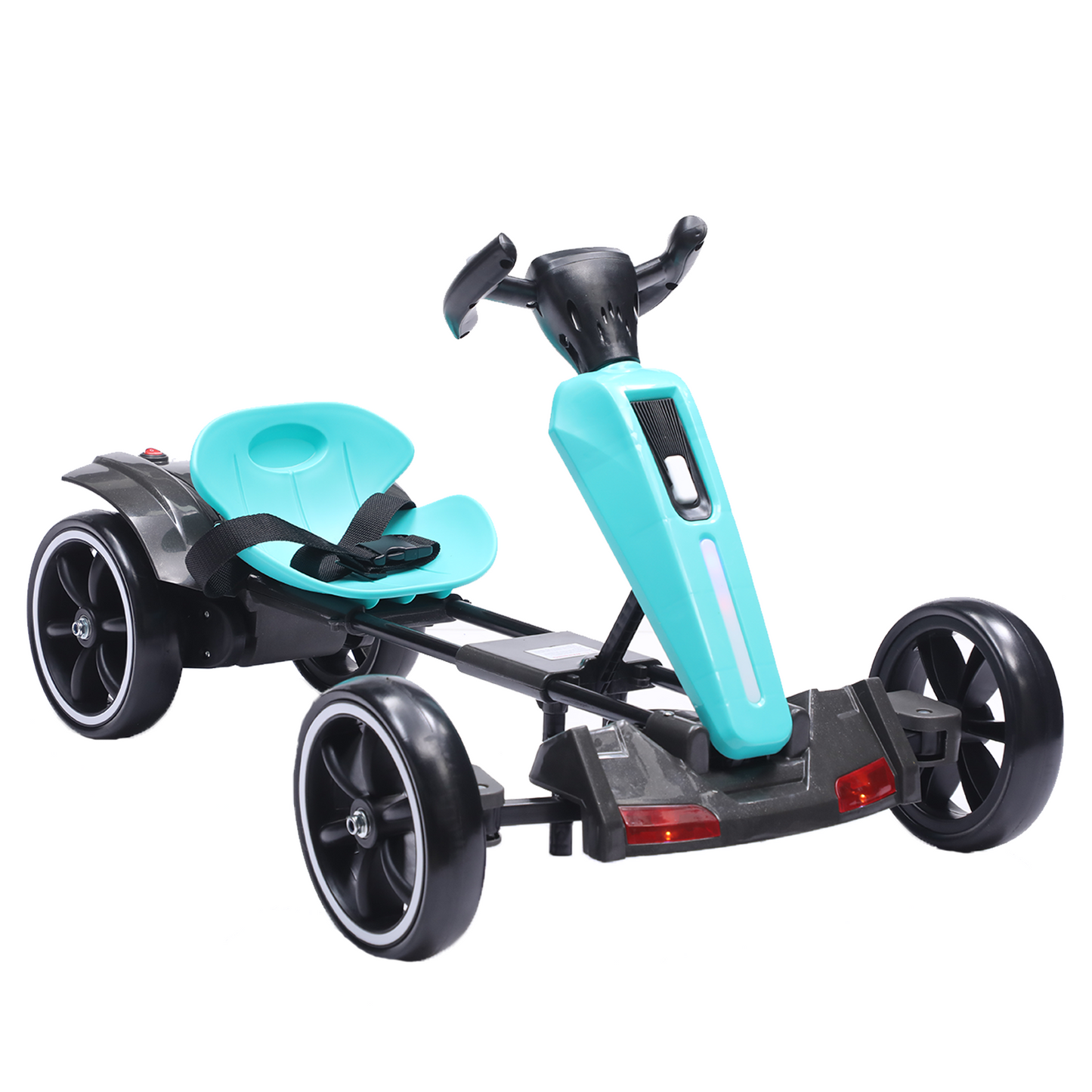 12V Electric Kids Pedal Go Kart with Adjustable Seat - Light Blue