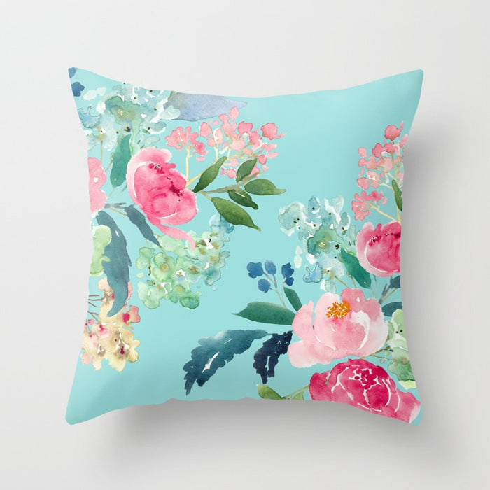 Simple Flower Pillow Cover 45x45cm Modern Cushion Case Polyester
