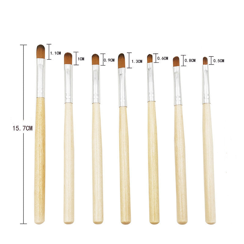 LED Nail Art Pen Set - 7 Pieces Wood