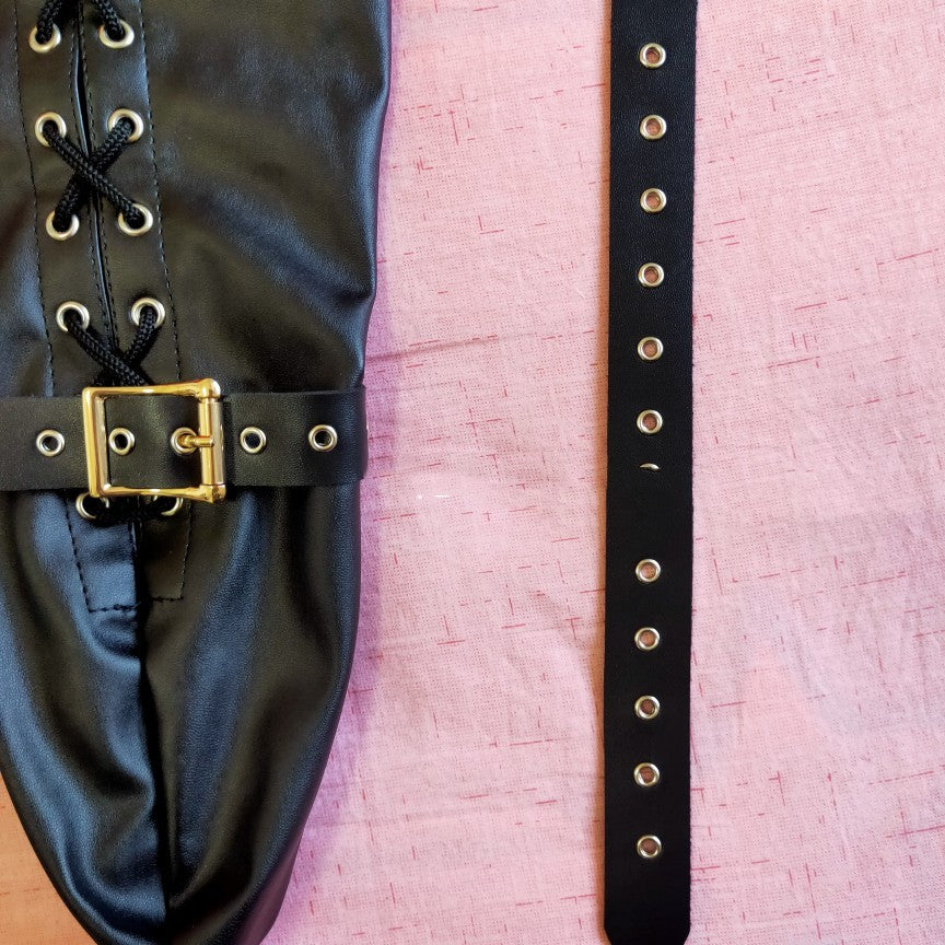 Adult Restraint Toy for Female BDSM Restraints Black Leather Restraint Set