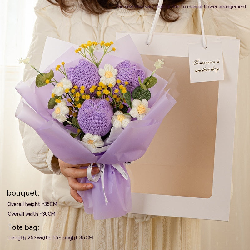 Colorful Tulip Knitted Bouquet Gift for Mother's Day, Graduation & Celebration