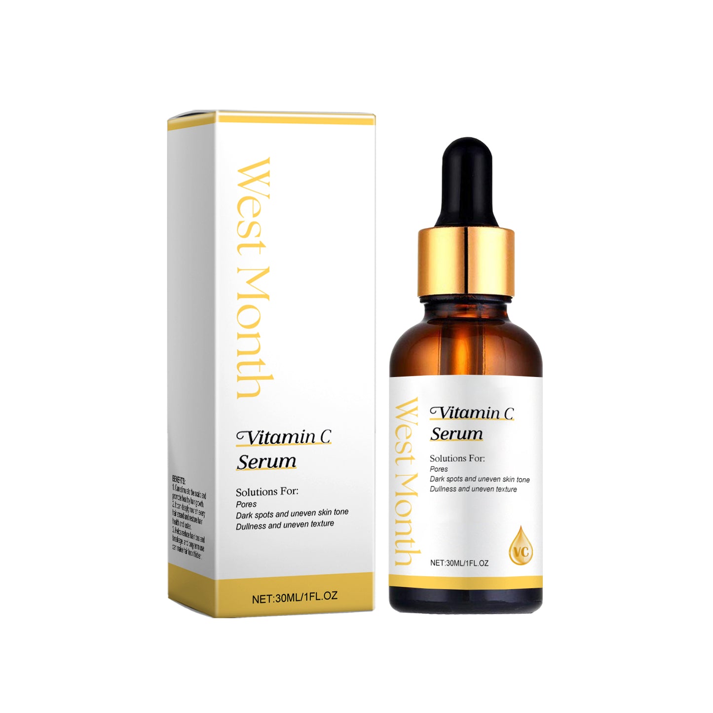 Vitamin C Brightening Face Serum - Dark Spot Corrector & Hydrating Essence