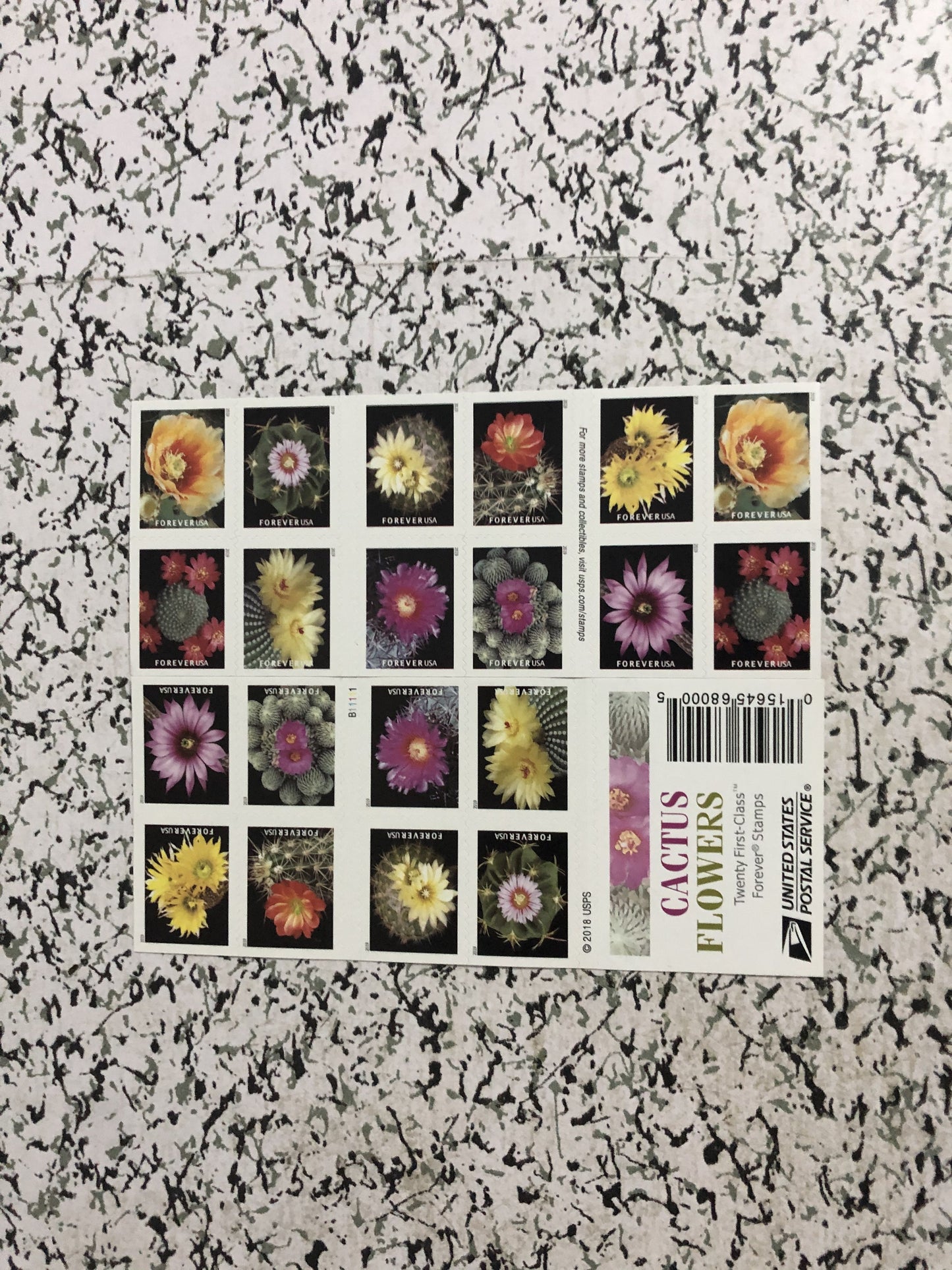 First-Class U.S. Flag Stamps with Cactus Flowers - 100pcs