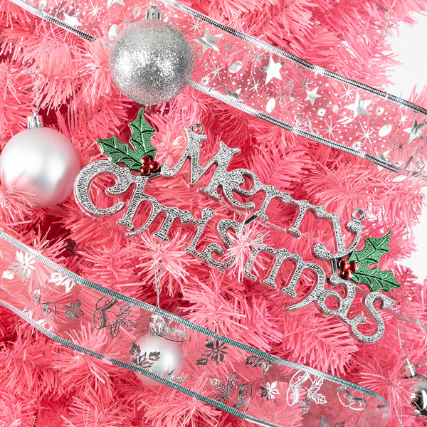 6ft Pink PVC Christmas Tree - Lush Holiday Decoration