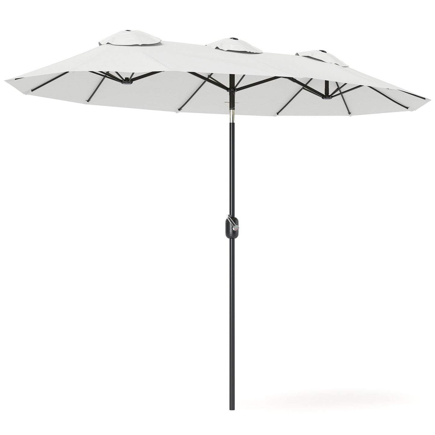 Double-Sided Patio Umbrella - 9.7 ft Outdoor Market Umbrella with Tilt Crank, Air Vents, White