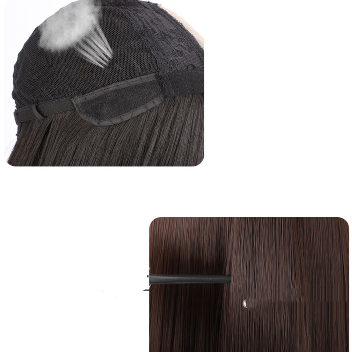 Long Straight Synthetic Wig - 60cm Hair Net