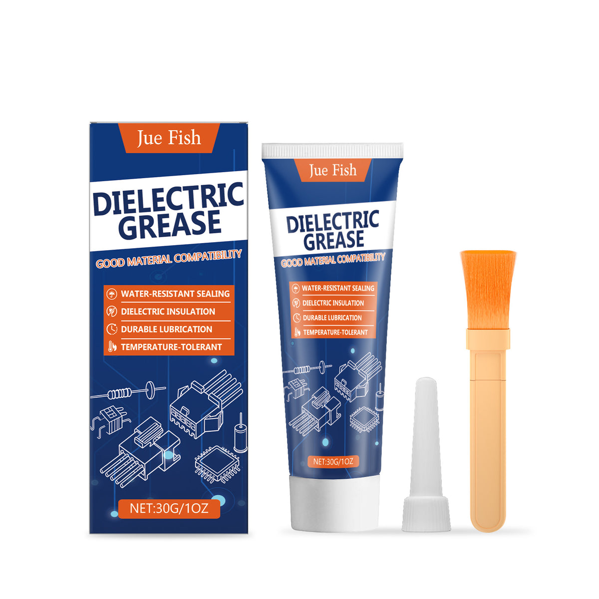 30g Dielectric Grease with Brush - Waterproof Insulation Lubricant