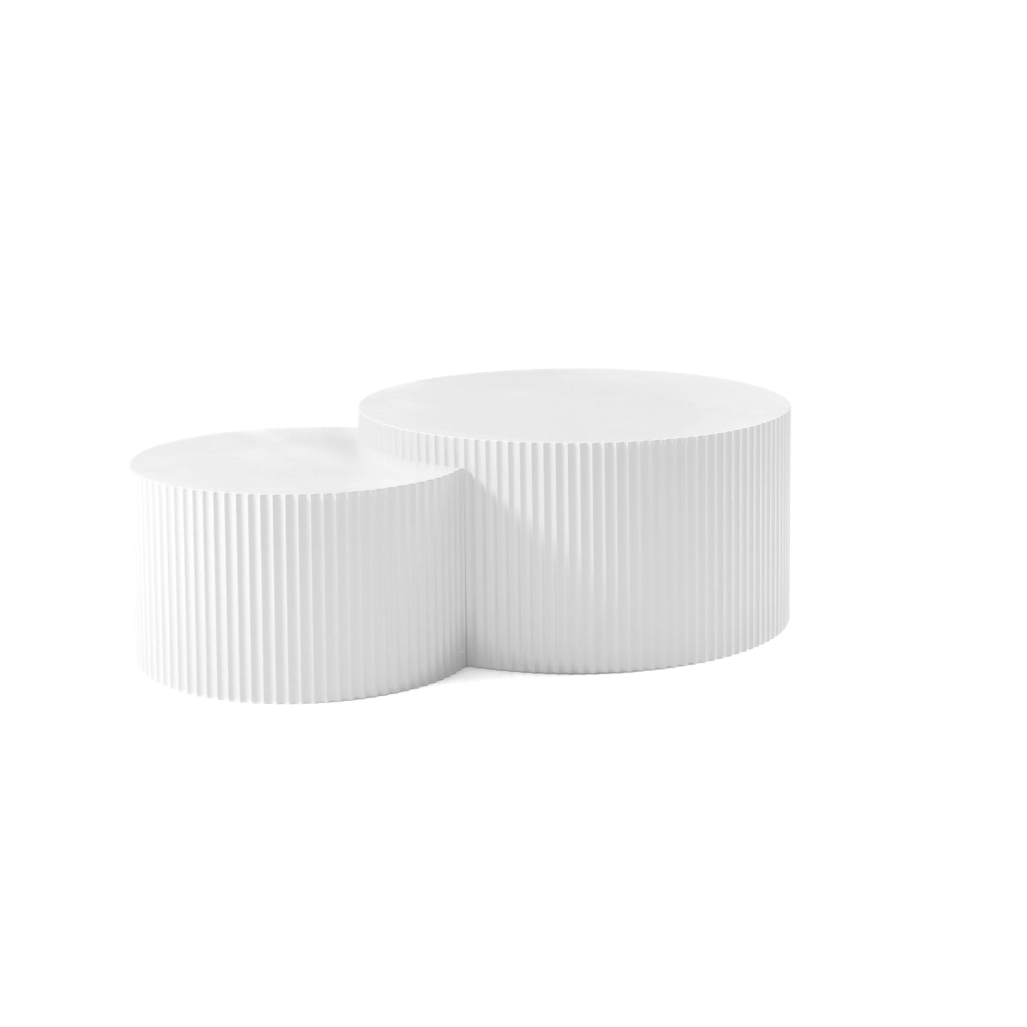 White Nesting Table Set of 2 - Handcrafted MDF Coffee Tables