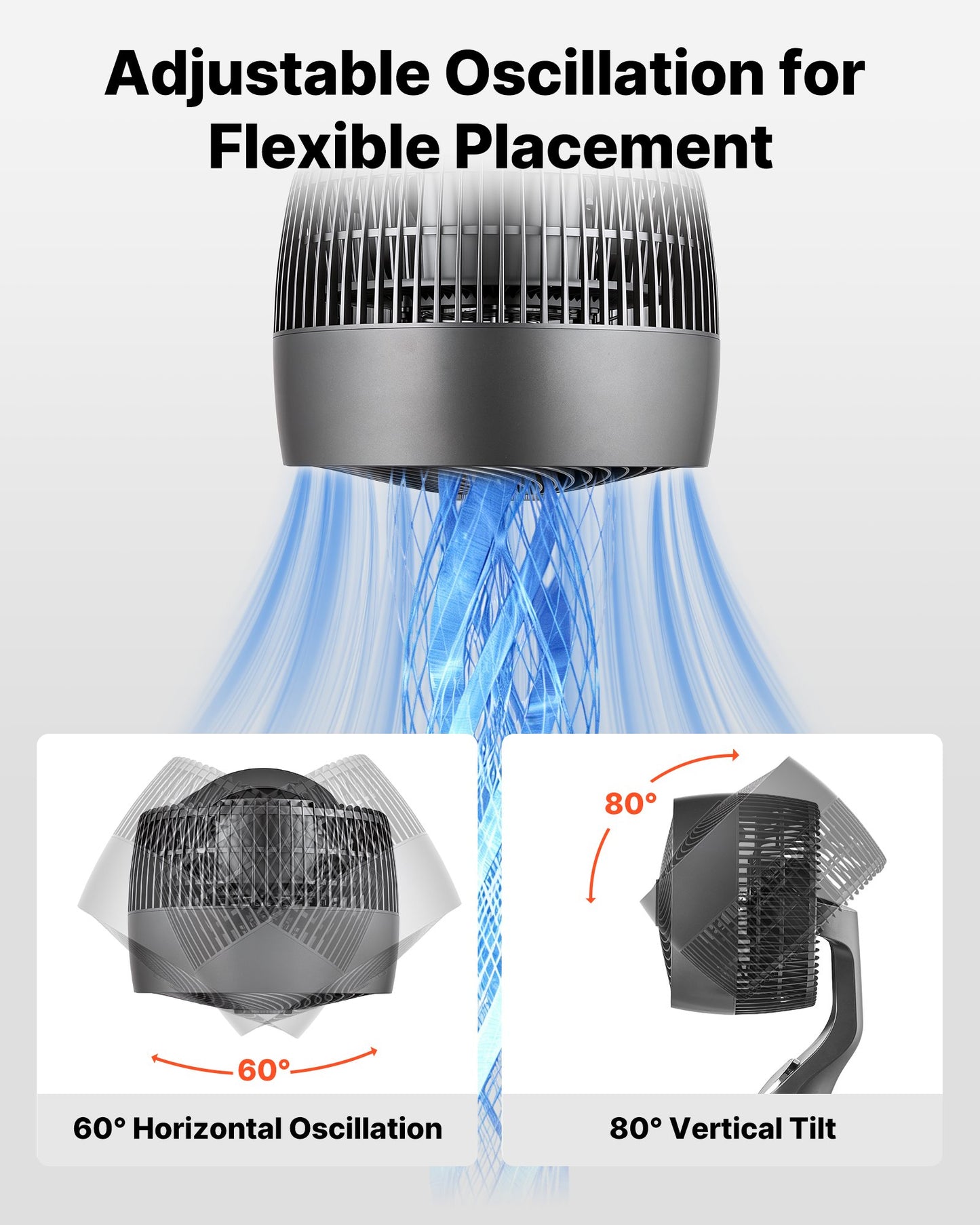 Black 9-Inch Oscillating Pedestal Fan with Remote, 12 Speeds & 4 Modes