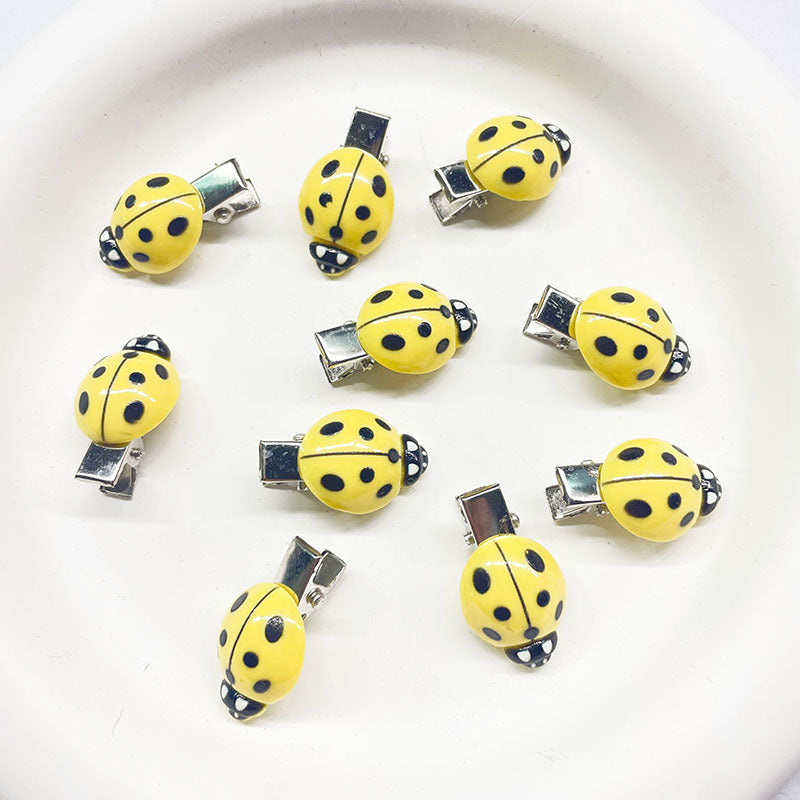 Creative Quirky Korean-Style Faux Ladybug Hair Clip Set for Women
