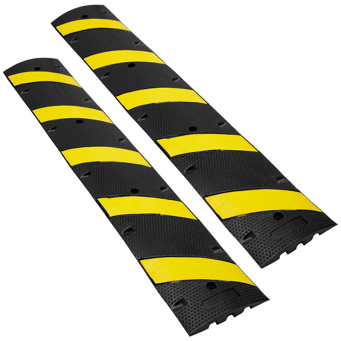 Heavy Duty Rubber Speed Bump Set - 72 Inch 22,000 lbs Load, Multi-Color