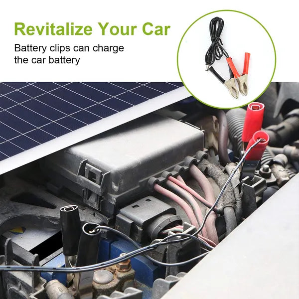 25W Solar Panel Car Battery Charger - IP68 Waterproof Dual USB