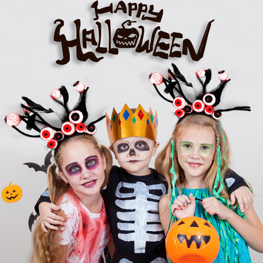 Children's Halloween Eyeball Headband - Black
