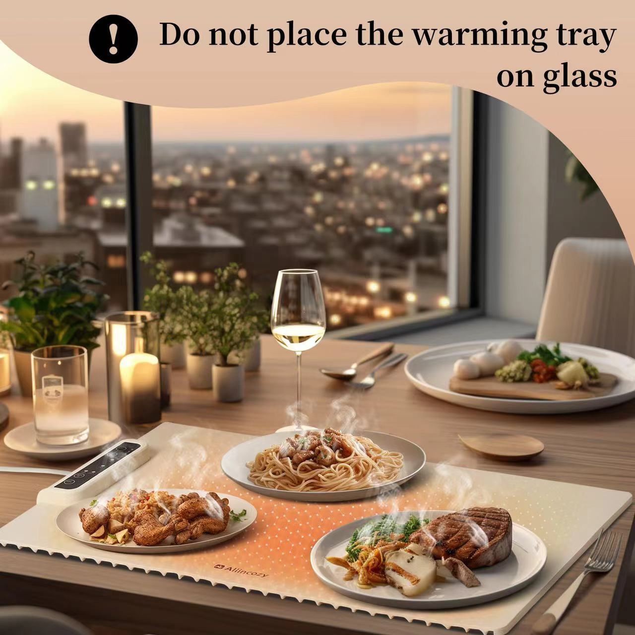 Multifunctional Dish Warming Pad with Temperature Control and Insulation