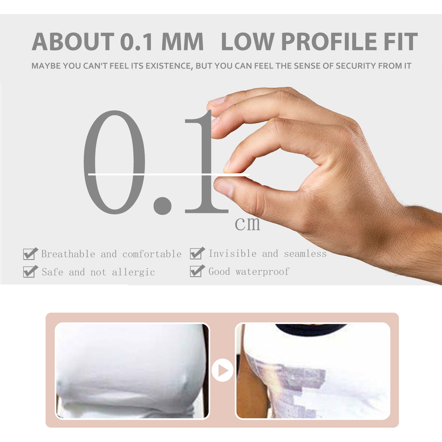 Invisible Nipple Concealer Tape - 20 Piece Breathable Breast Covers