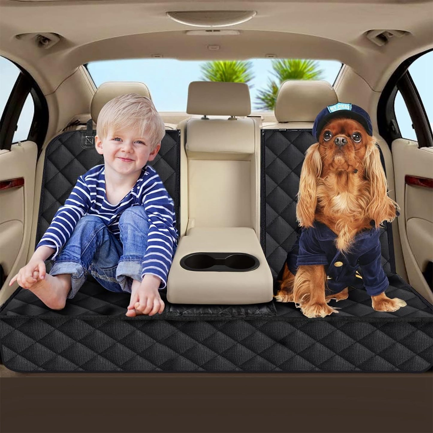 Waterproof Dog Car Seat Cover with Seat Belt - Universal Fit for SUV Truck & Car