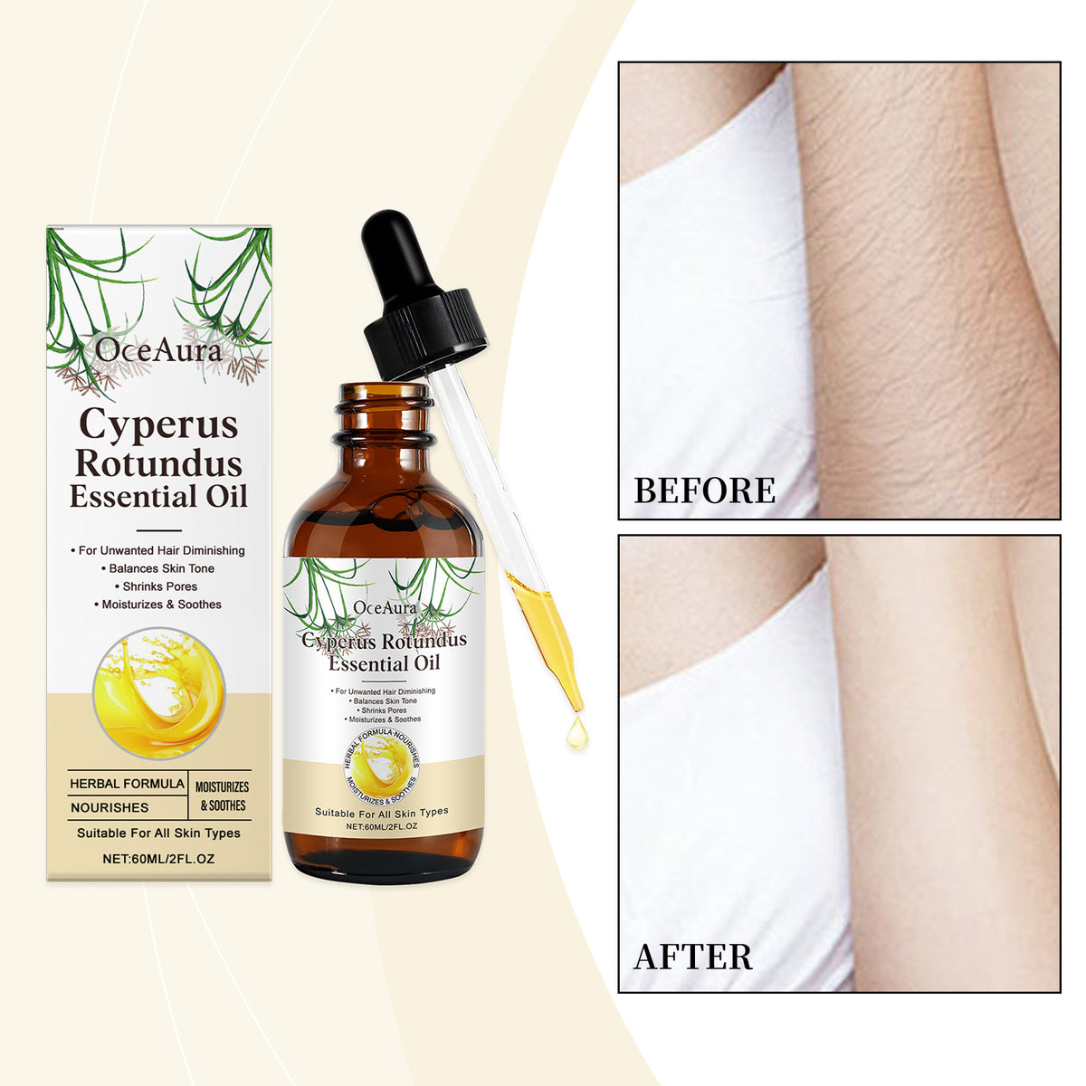 Herbal Hair Removal Care Oil 60ml - Body Care & Skin Soothing
