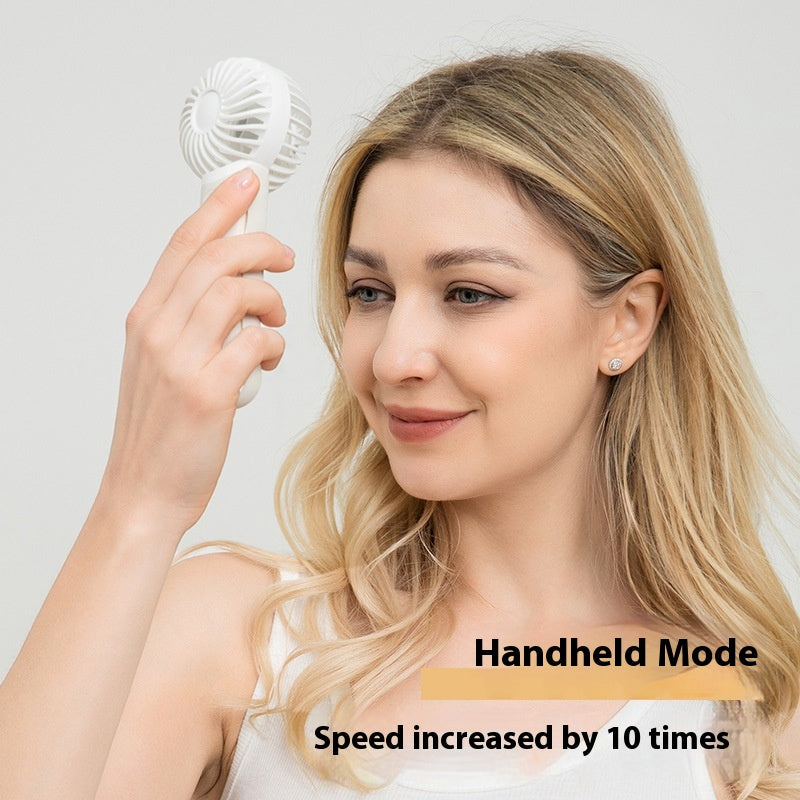 Portable Handheld Fan with Silicone Handle, USB Powered, Quiet Operation