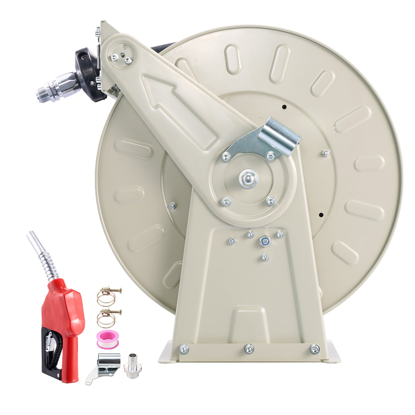 Heavy-Duty Fuel Hose Reel 3/4 Inch x 66 Ft Retractable Diesel & Kerosene Storage