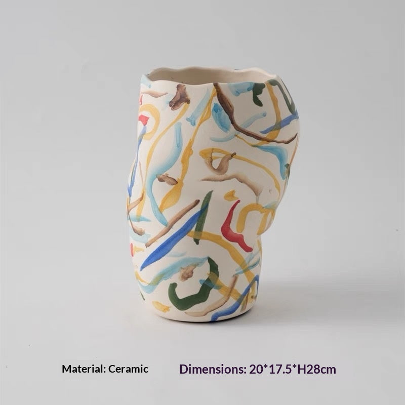 Minimalist Ceramic Vase - Modern Retro Style Home Decor