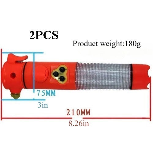 Multi-Functional Car Safety Hammer with Flashlight and Seat Belt Cutter