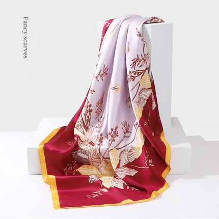 Women's Geometric Square Scarf - Large Polyester Fashion Accessory