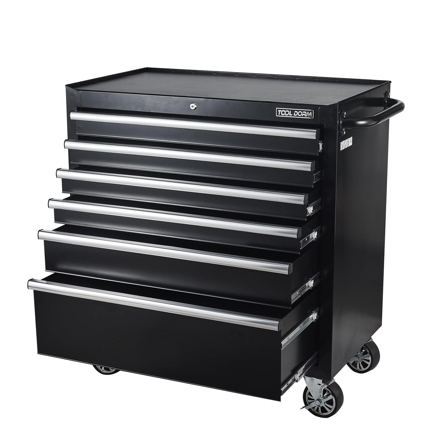 36-Inch 8-Drawer Tool Storage Cabinet with Lock and Wheels, Blue Steel
