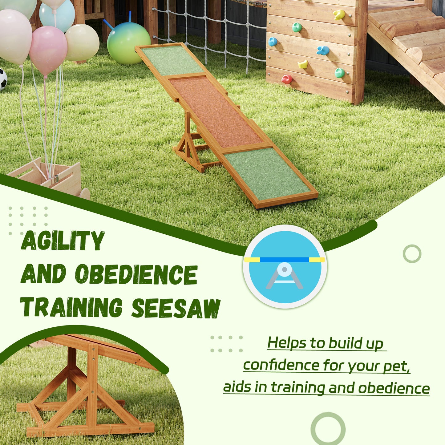 Dog Agility Seesaw for Training and Exercise, Weather Resistant, 83 Inches