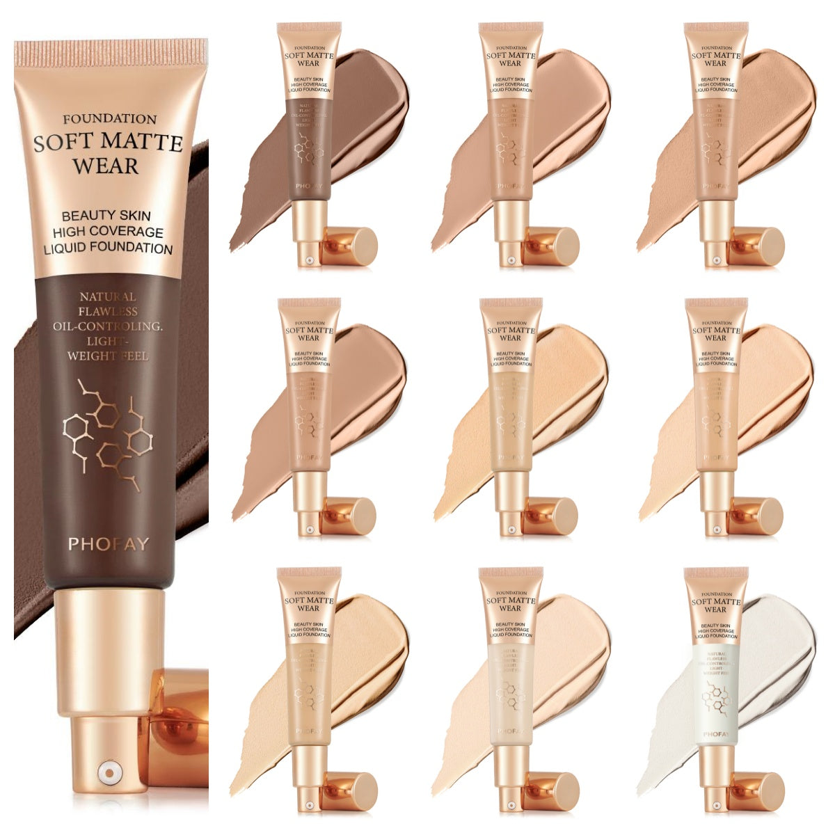 Full Coverage Liquid Foundation - Lightweight Oil-Controlling Makeup