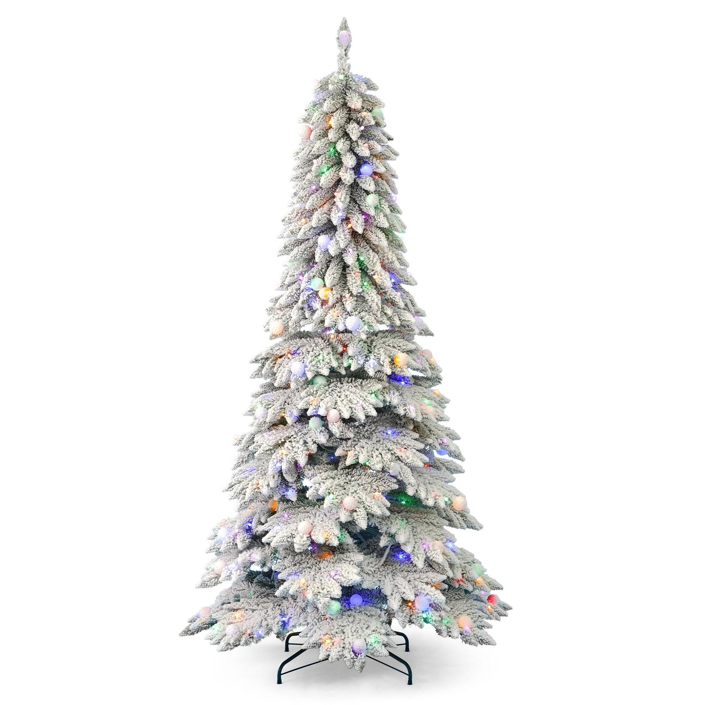 Pre-Lit Snow-Flocked Christmas Tree for Festive Home Decoration