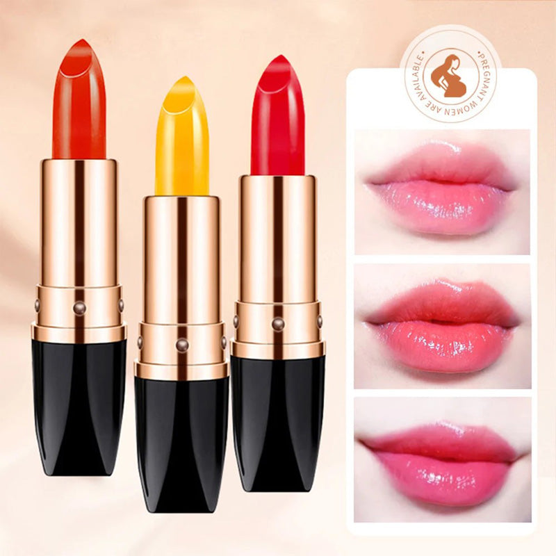 3-Piece Color-Changing Lipstick Set, pH Sensitive Moisturizing Lip Balm Gift