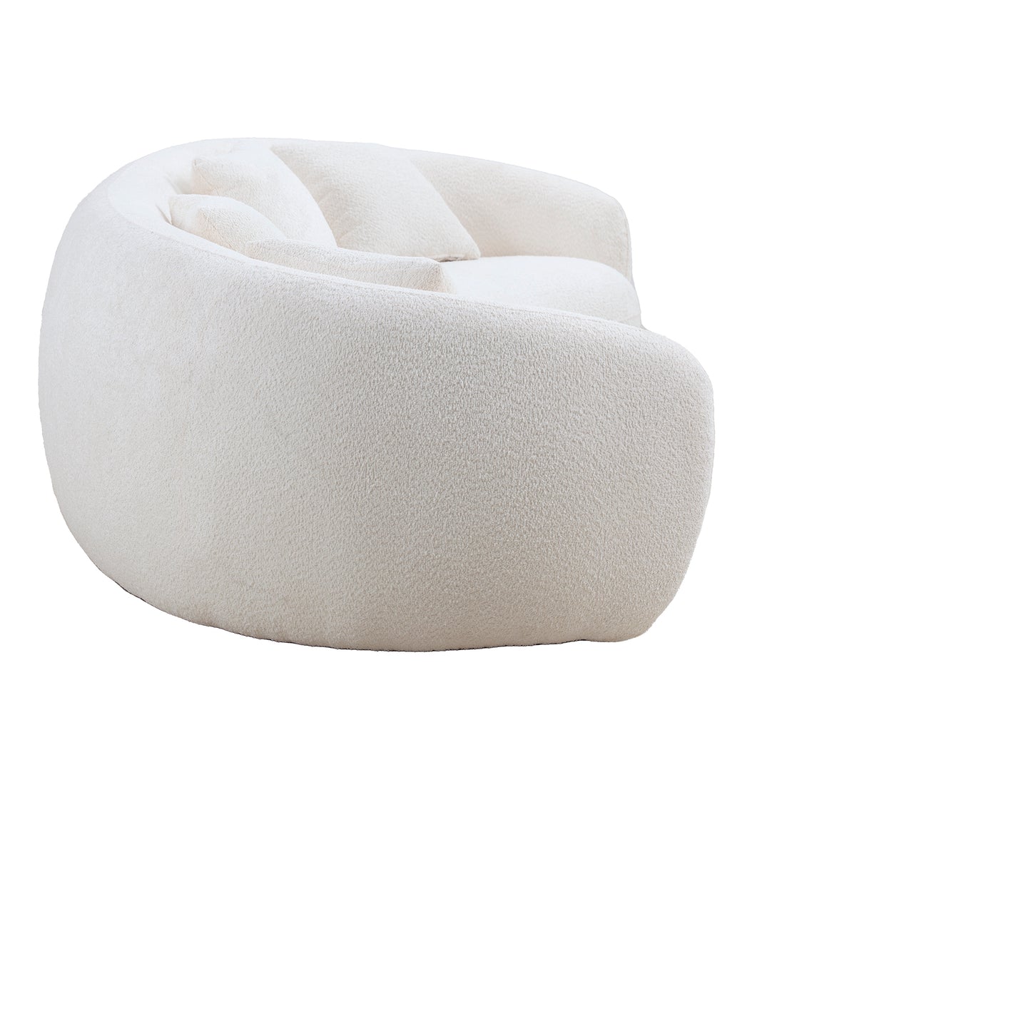 5-Seater Modern Sectional Boucle Sofa - Curved White Couch