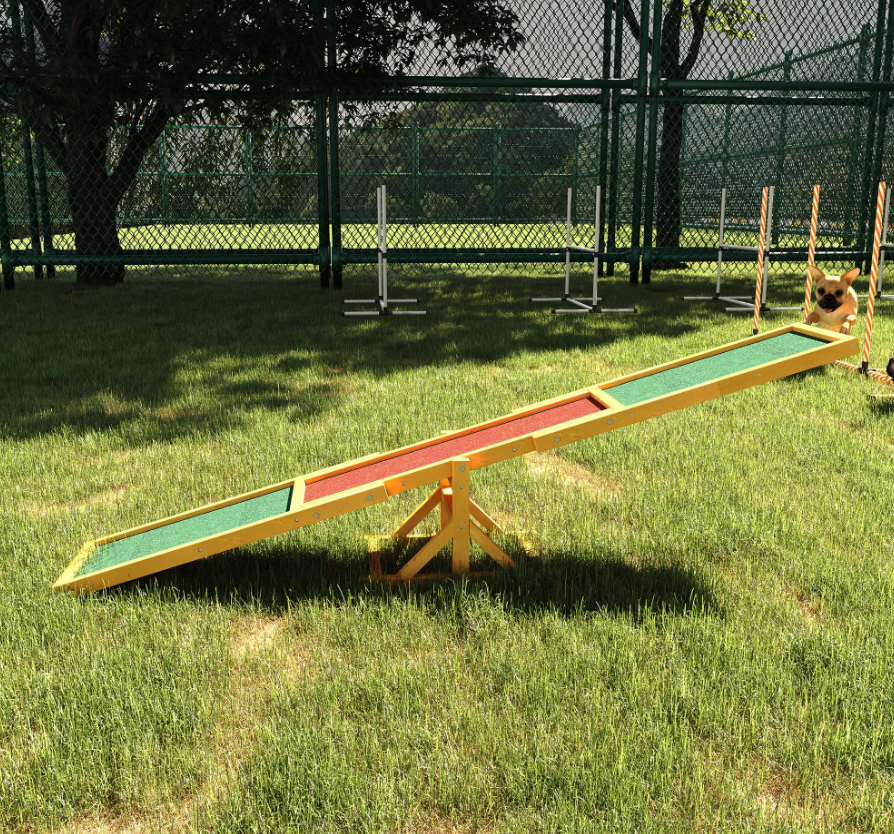 Wooden Dog Agility Seesaw - Weather-Resistant Pet Training & Exercise Equipment