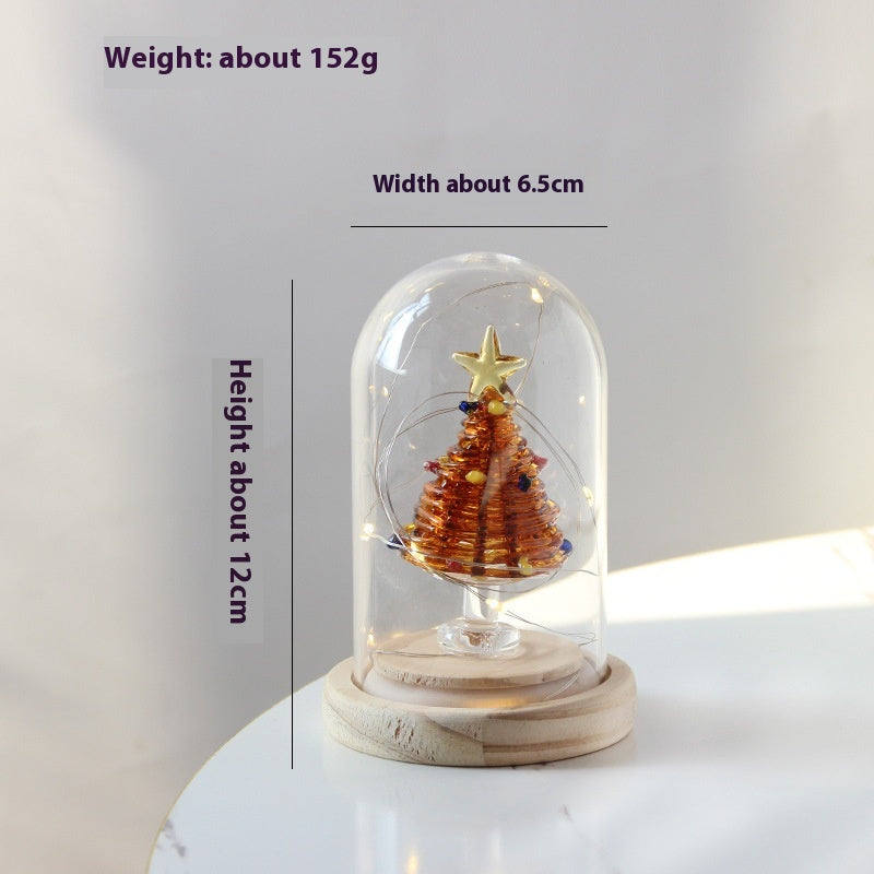Christmas Winding Wire Glass Craft Decoration with Light - Handmade Festive Ornament