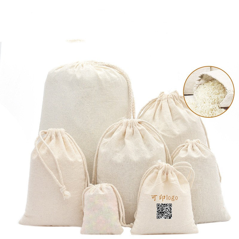 Cotton Drawstring Bag Set - Multiple Sizes for Arts, Crafts & Home Storage