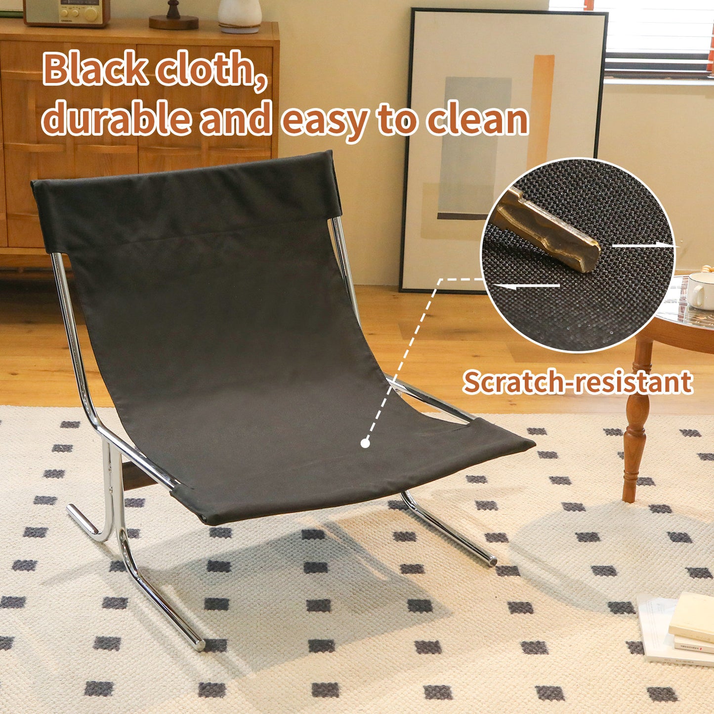 Modern High Back Leather Accent Chair - Brown