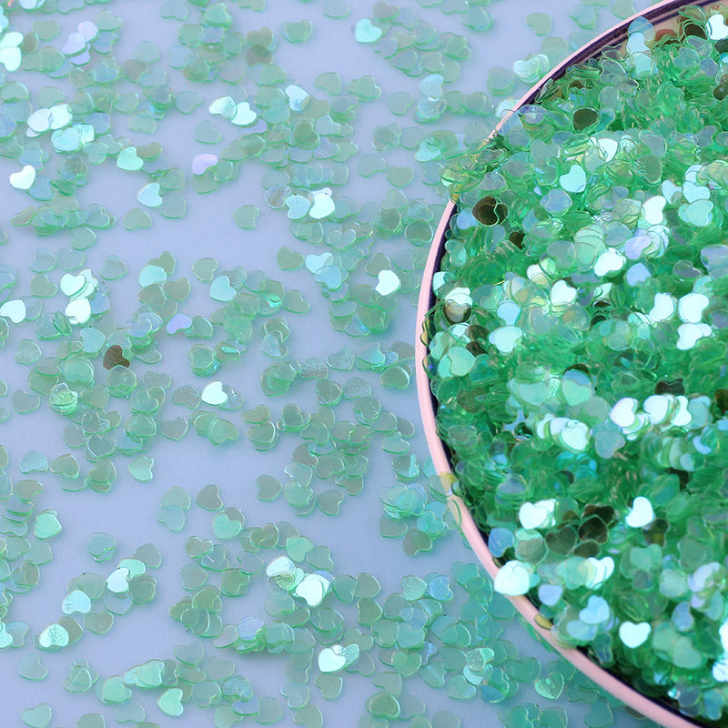 Iridescent Heart-Shaped Sequin Garment Accessories 500g Bulk Pack