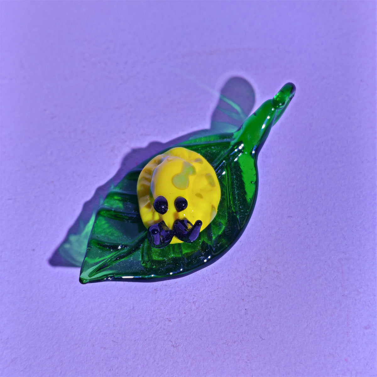 Handmade Glass Leaf and Insect Decor Ornament - Multiple Styles