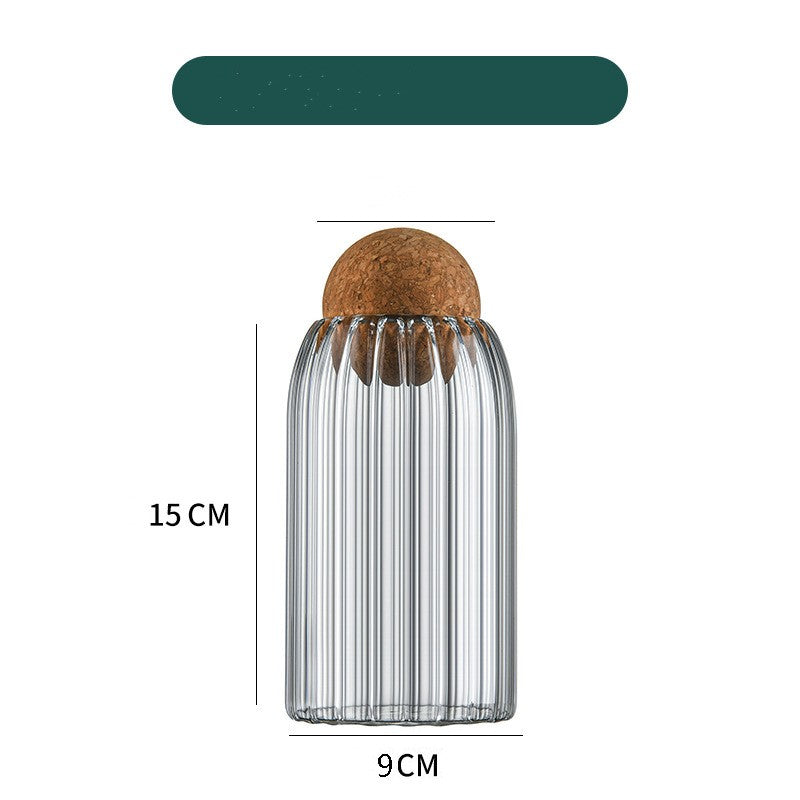 Cork Sealed Glass Storage Bottle 500ml, 800ml, 1200ml - Home Kitchen