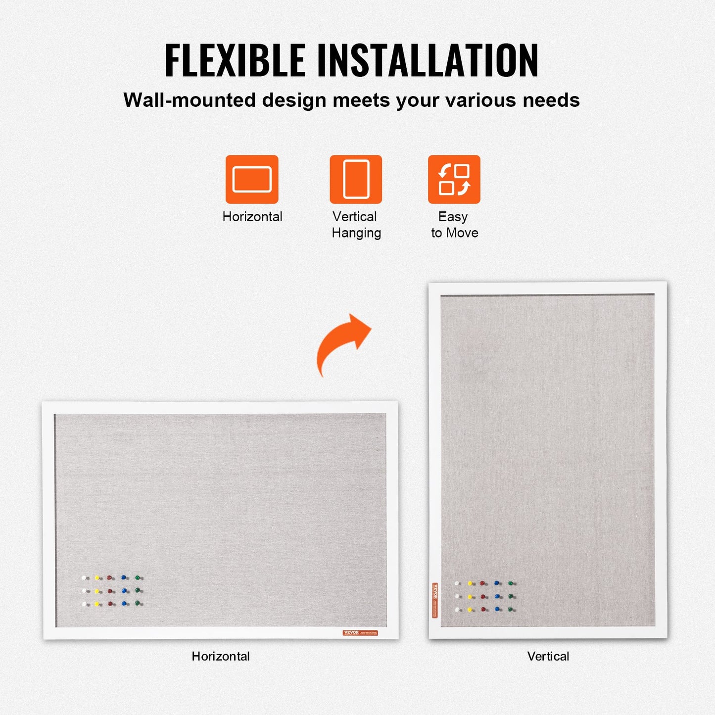 48" x 36" White Cork Bulletin Board with Linen Surface