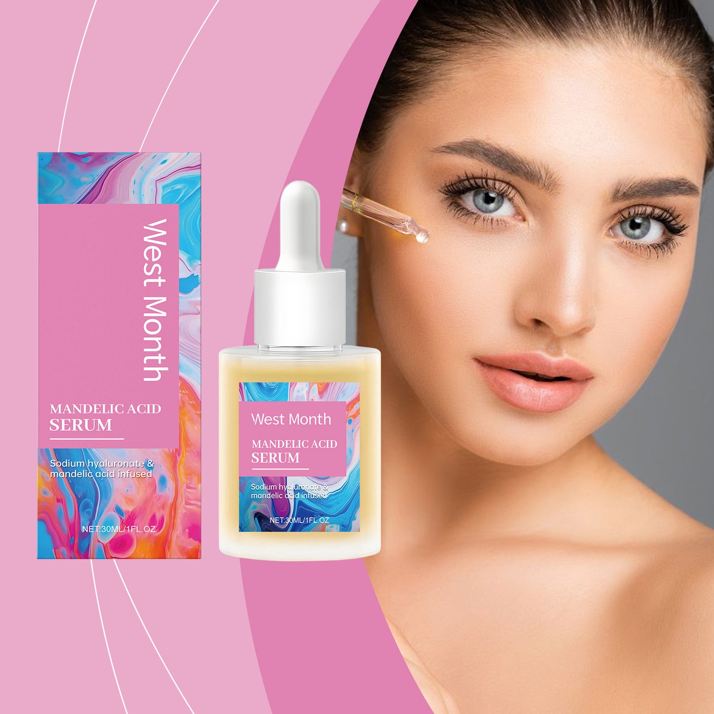 Mandelic Acid Facial Serum - Gentle Hydrating Daily Skin Care Essence 30ml