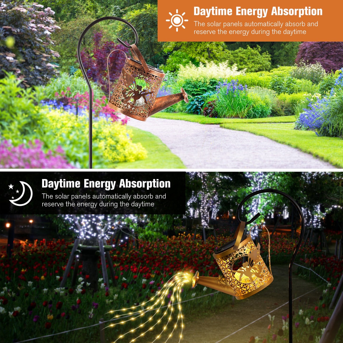Solar Watering Can Garden Lights Outdoor Waterproof Decorative Pathway Lamps