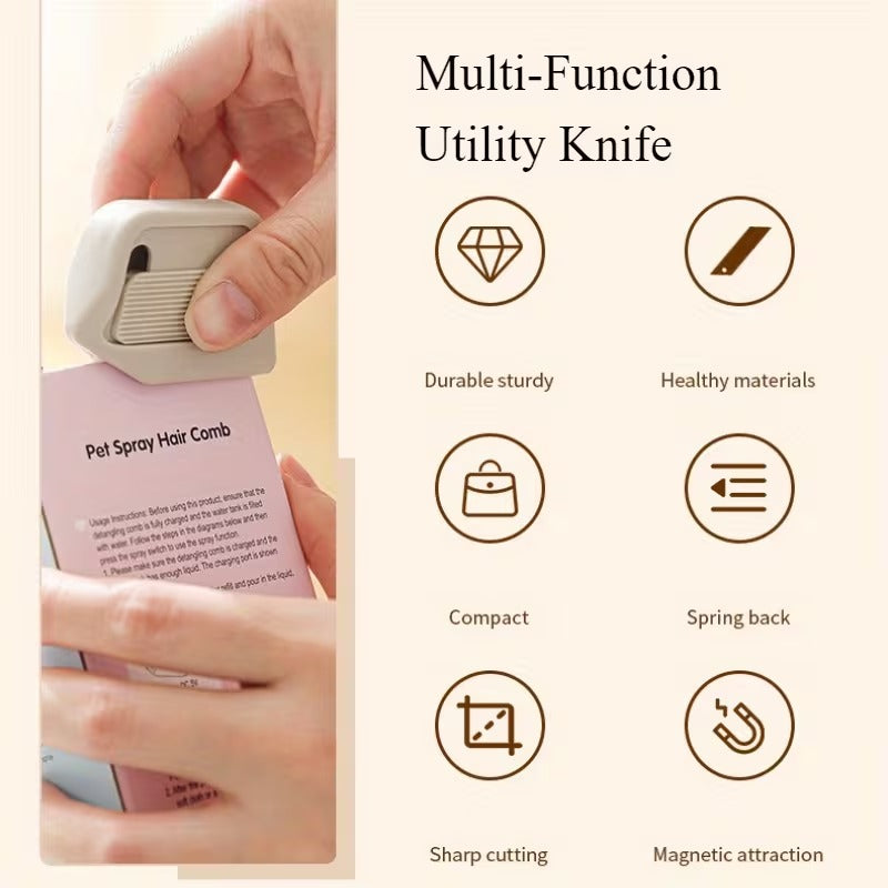 Automatic Retractable Box Knife with Magnetic Ceramic Blade