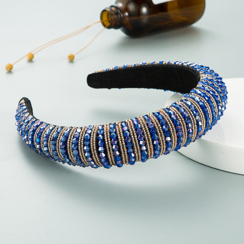 Handmade Beaded Hair Band - Wide Edge